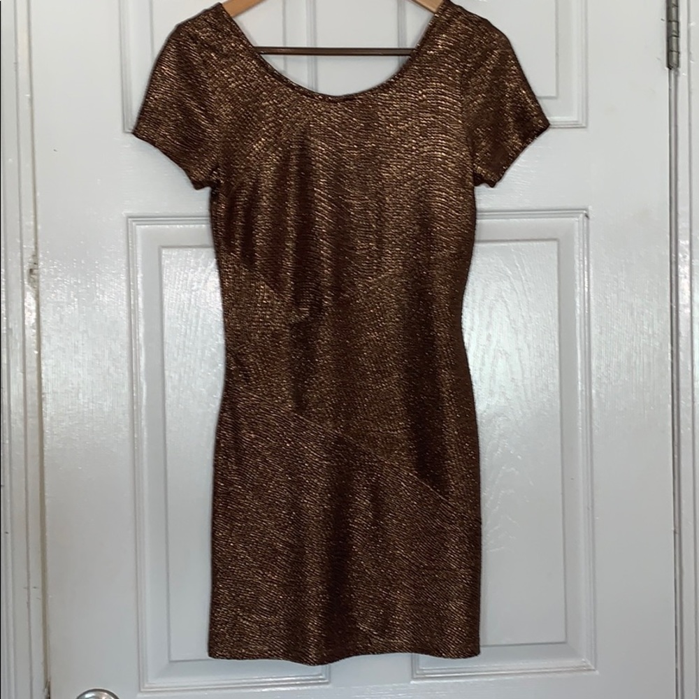 Free People — Metallic Mini Dress